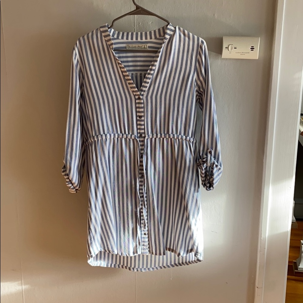 Vertical blue/white stripped Abercrombie dress